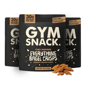Gym Snack Everything Bagel plant-based protein crisps