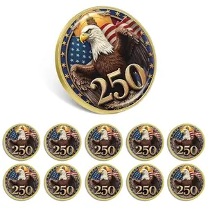 YYDSPin 10-Pack 250th Anniversary Enamel Lapel Pins with gold plating