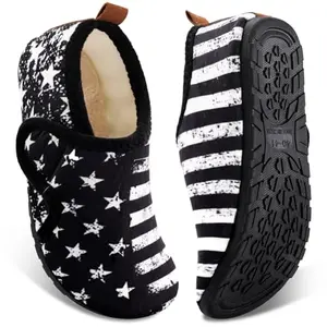 Ibeauti black USA flag house slippers