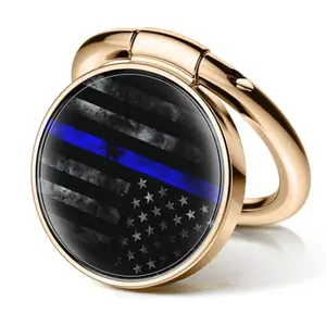 Black American flag phone ring holder with 360 rotation