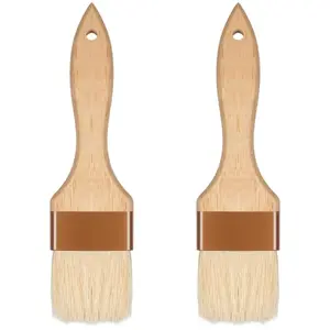 Qulkws two-piece boar bristle pastry brush set with wood handles