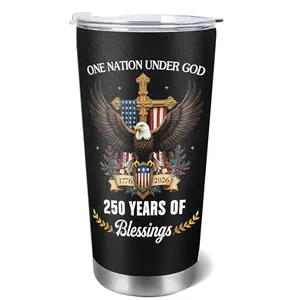 TAKEALOOKO 20oz stainless steel insulated tumbler with patriotic design