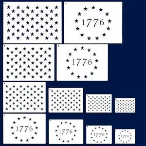 Fun Gift 12-piece American flag stencil set with 50-star and 1776 designs