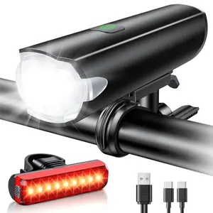 SUYIWEE bike light set featuring bright 1200 lumen headlight and red tail light