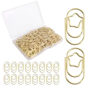 Penitue small gold star shaped paper clips, 200 pieces