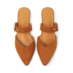 Meknitva Buckle Mules - Elegant Office Shoes