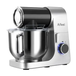 Black Aifeel 6.5 QT tilt-head stand mixer with whisk attachment