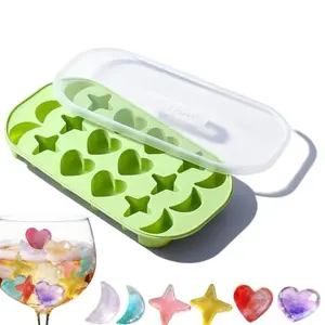 yosolamo silicone ice tray with hearts, stars, and moons