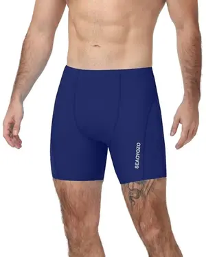 SEAOYOZO Men's Square Leg Jammer in navy, showing flatlock stitching
