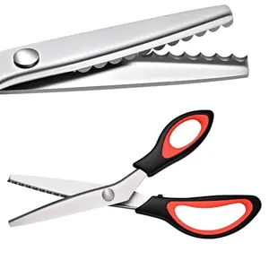 EXTYQWC green and black pinking shears with 7mm scalloped blade