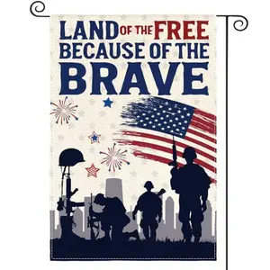 AVOIN colorlife military veteran garden flag with USA patriotic design, double-sided, 12x18 inches