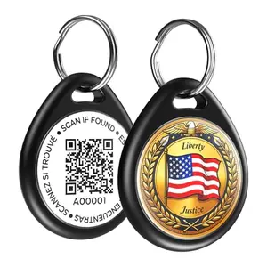 ILFINDYOU QR code patriotic pet tag with American flag design