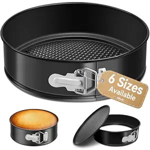USLAI 6 inch black springform pan with removable bottom