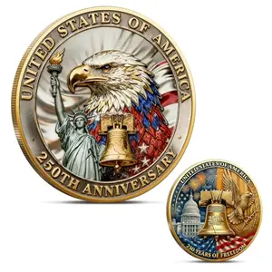 Touzanious antique-style 250th anniversary coin with color accents