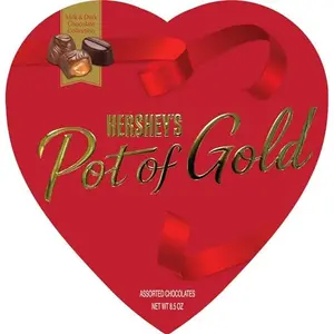 Elmer Chocolate Pot of Gold heart box with milk and dark chocolates