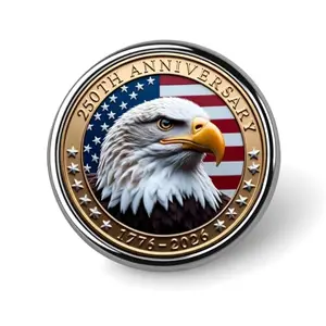Generic US 250th Anniversary Aluminum Lapel Pin Badge with compact 1