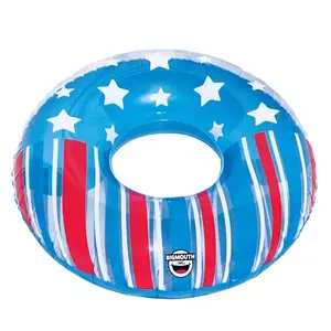 Stars and stripes inflatable ring tube in pool