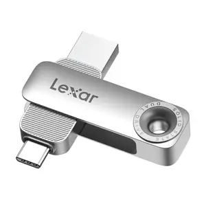 Lexar D50E dual USB-A and USB-C flash drive with metal swivel design