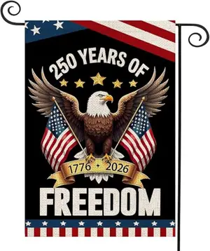 AIBOLYNE 250th anniversary eagle burlap garden flag 12x18 inch double sided