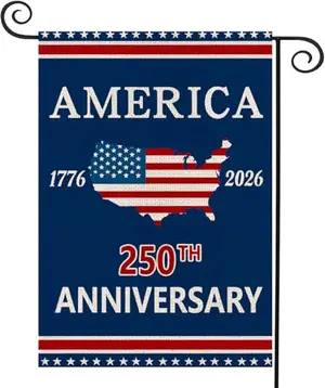 AIBOLYNE 250 Anniversary USA Map Garden Flag showing map and 1776-2026
