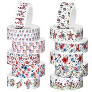 BkeeCten patriotic floral washi tape set