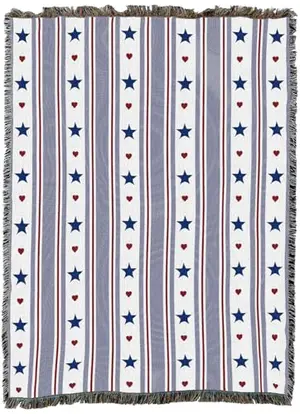 Pure Country Weavers stars and stripes woven tapestry blanket as wall decor