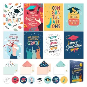 Assortment of Decorably foil-accented graduation cards with envelopes