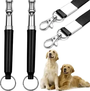 AMERRYAYUR ultrasonic dog whistle 2 pack in black