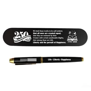 Commemorative Declaration of Independence pen with engraved text