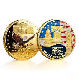250th anniversary silver-plated coin with American Eagle and Liberty Bell
