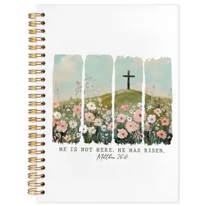 OHDCE He is Risen Easter Christian spiral notebook with Matthew 28:6 verse
