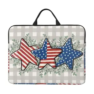 Red white blue star patriotic laptop sleeve
