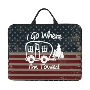 Funny RV camper patriotic laptop sleeve