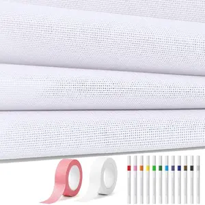Zplontya blank needlepoint canvas set with 4 canvases, tapes and acrylic markers