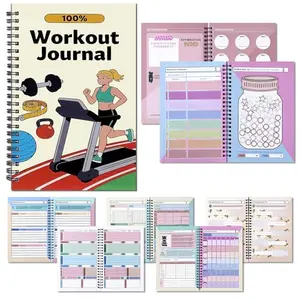LUBEDOEN multicolor fitness journal with hardcover and spiral