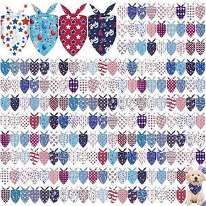 Cresue large bulk pack of patriotic dog bandanas