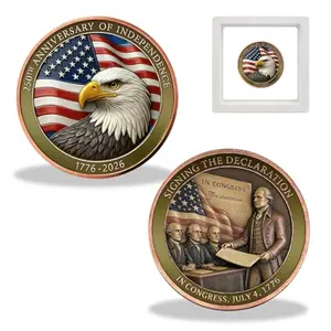 A patriotic 1776-2026 commemorative challenge coin celebrating America's 250th anniversary