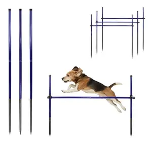 Qufiona black metal dog agility jumps set of 3 adjustable hurdles