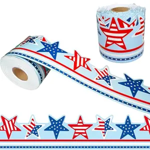 TZIFQO red white and blue star bulletin board border
