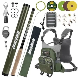 QualyQualy Tenkara fly rod combo with chest pack and flies