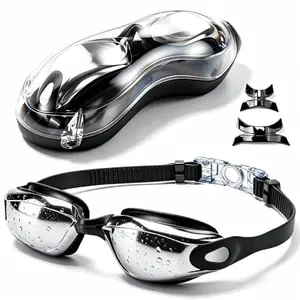 Znysuyii swim goggles with mirrored lenses and interchangeable nose pads for lap swimmers