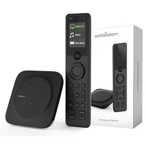 SofaBaton X1S universal remote and hub on a coffee table