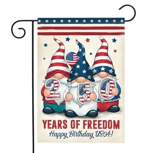 Gift Glow double-sided 250th anniversary gnome garden flag