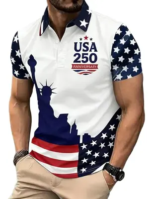 Cqinnifu 250 Anniversary USA Polo Shirt