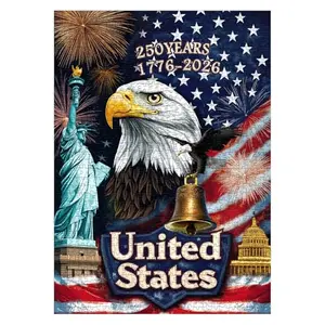 BBOLDIN 1000 piece jigsaw puzzle celebrating America's 250th anniversary with a fiery 1776-2026 design