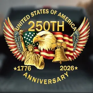2PCS 250th Anniversary USA Car Window Decal with eagle and liberty bell designs