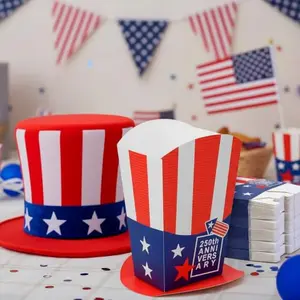 36 patriotic popcorn boxes with '250th Anniversary' print in vintage style