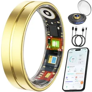 VIVIYO matte gold smart ring with sleep and activity tracking