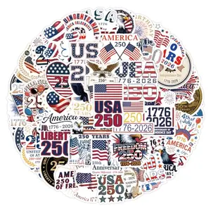 MTFXJFYH 56pcs patriotic themed vinyl stickers waterproof and durable for water bottles and laptops