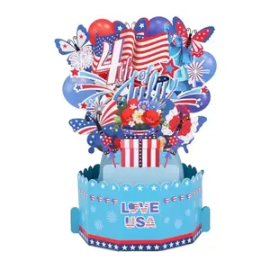 3D pop-up card with American flag design for 250th anniversary